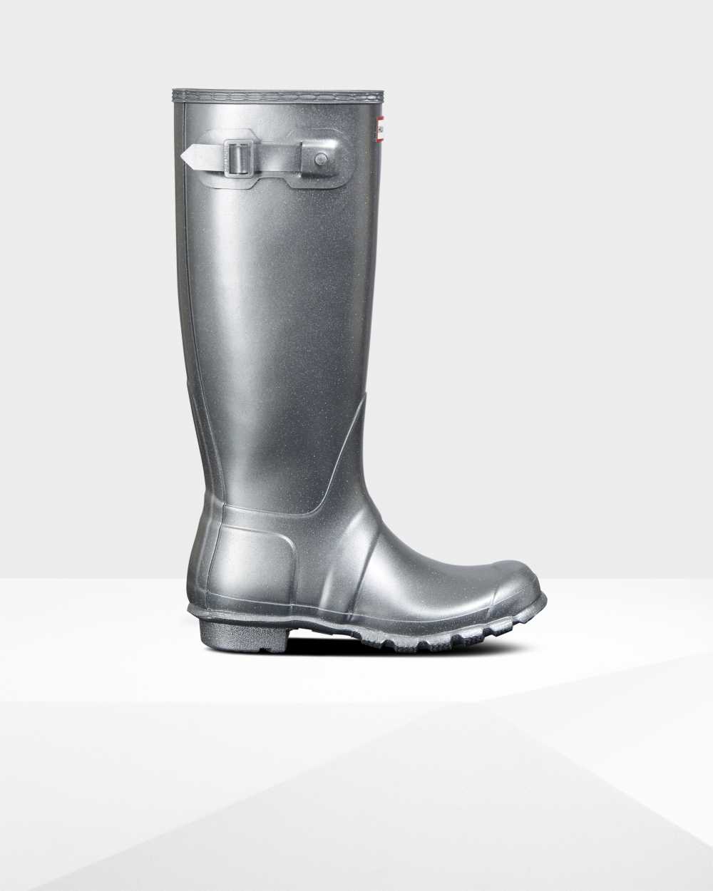 Womens Hunter Original Tall Cosmic Glitter Rain Boots Silver | JBRXPA-857